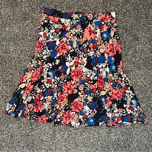 Multi color floral midi skirt by George